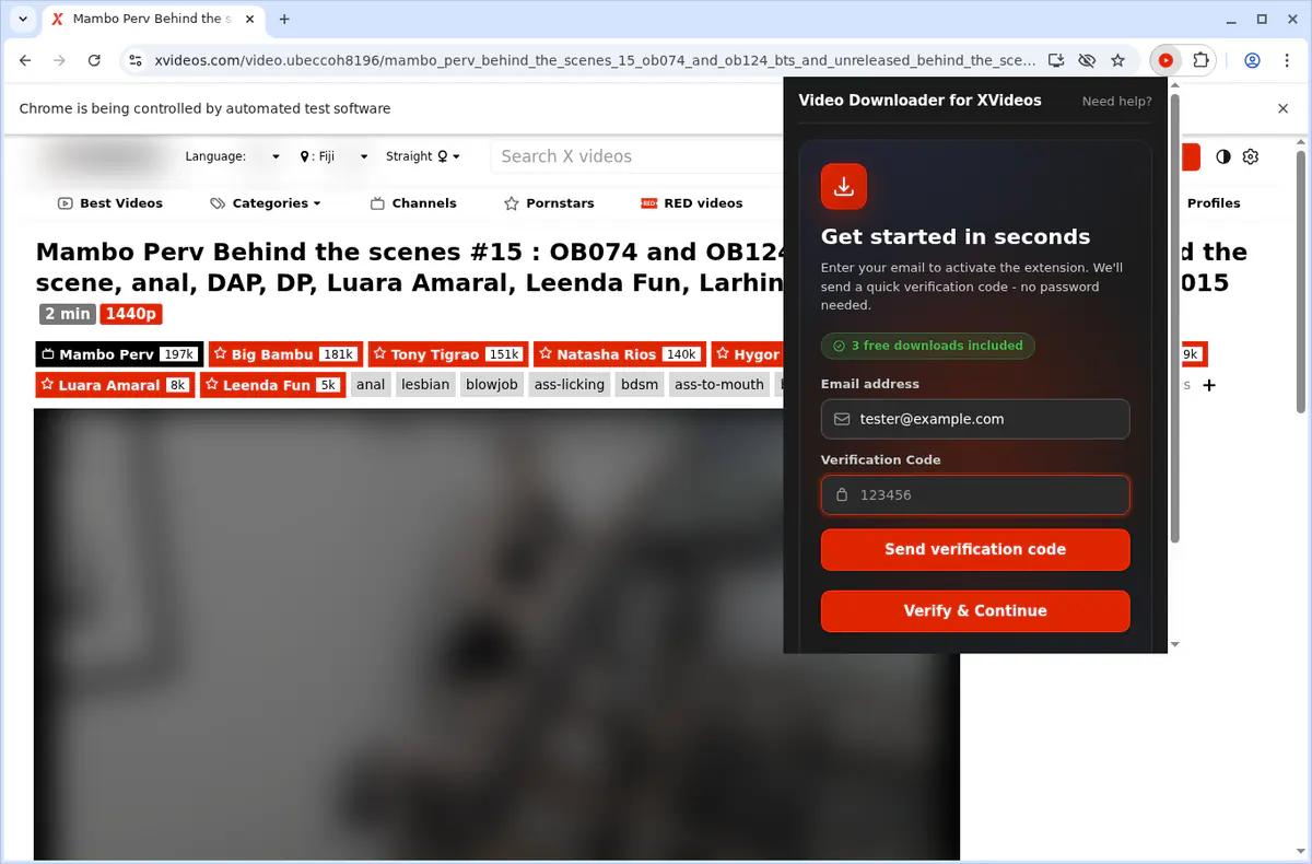 Xvideos Video Downloader browser extension screenshot 6